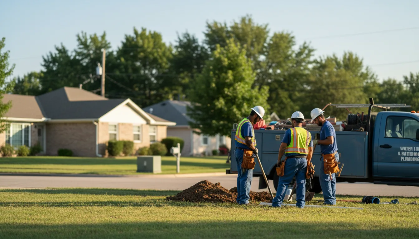 Residential water line and bathroom plumbing service in Seiling, OK